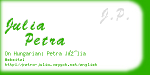 julia petra business card